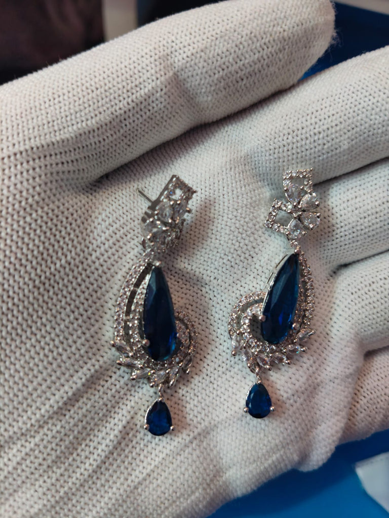 💎 OllHeart Midnight Sapphire Royale Earrings