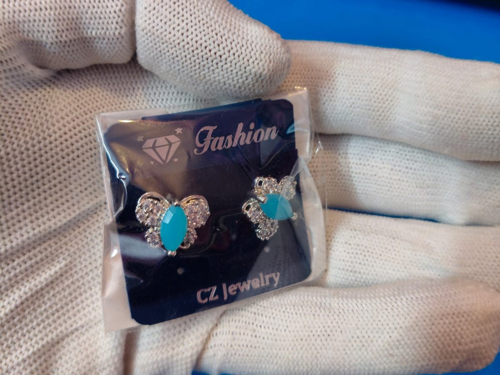 Butterfly Elegance Turquoise Stud Earrings | OllHeart Exclusive